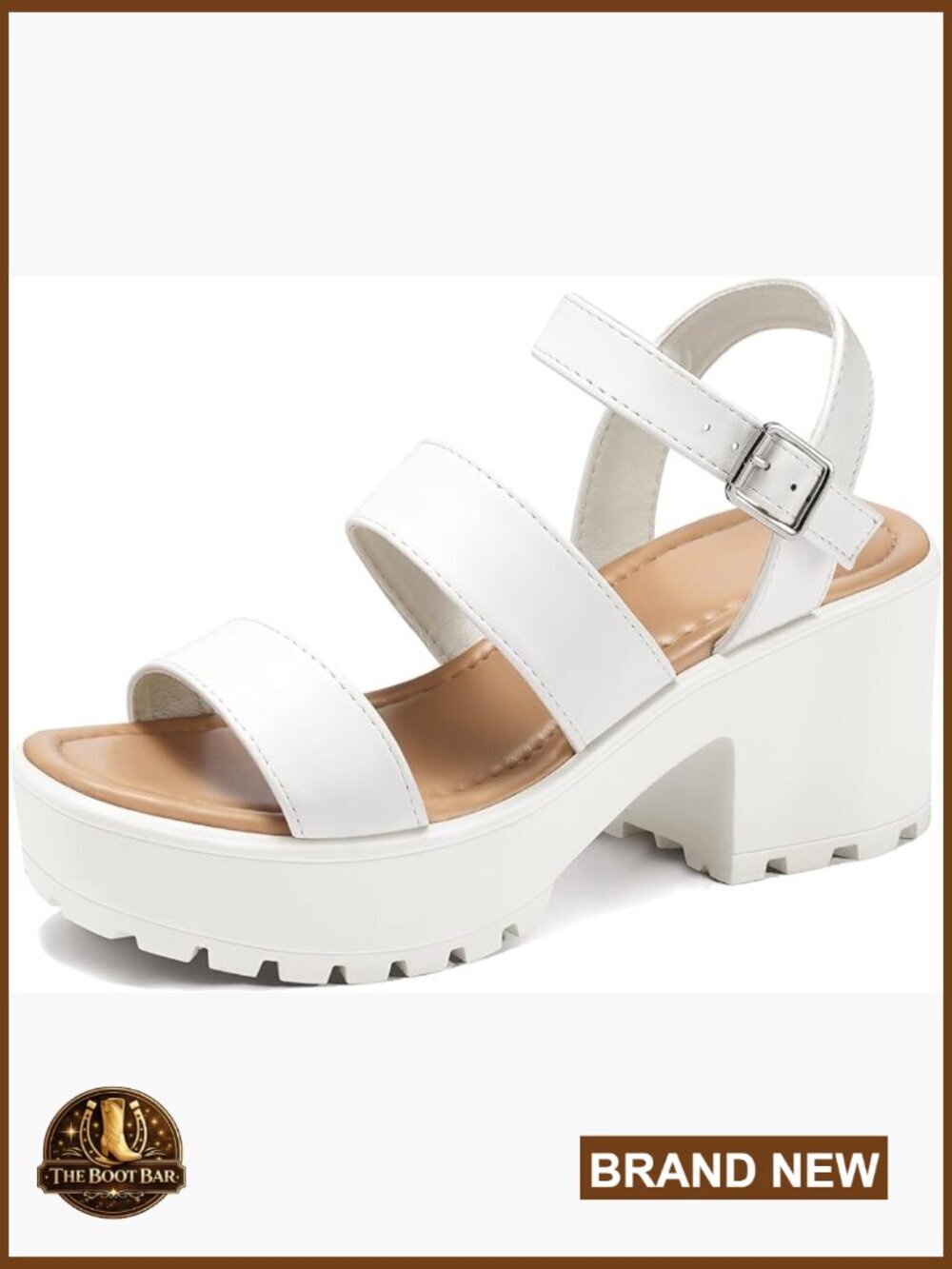 Women's Platform Sandals Ankle Strap Open Toe Lug Sole Chunky Block Heel